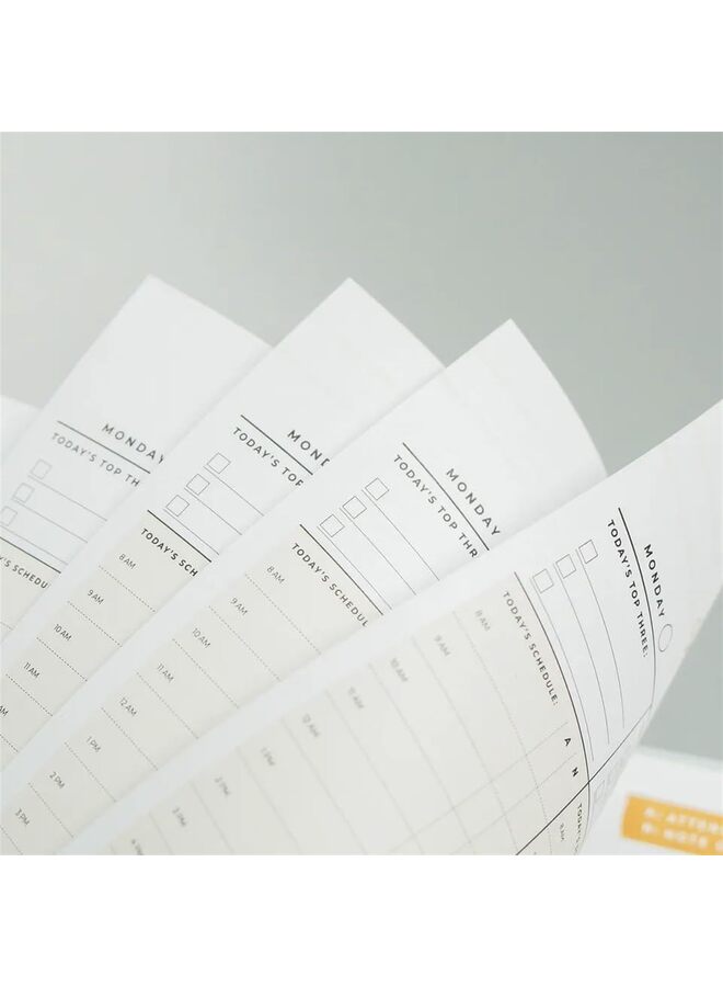 LAMAY Monthly Planner Notebook with Tabs, Undated A5 Hardcover Academic Spiral Notebook, Weekly & Daily Yearly, Flower Cover?Hourly Schedules Agenda Organizer, 8.75" x 7.25" - Image 3